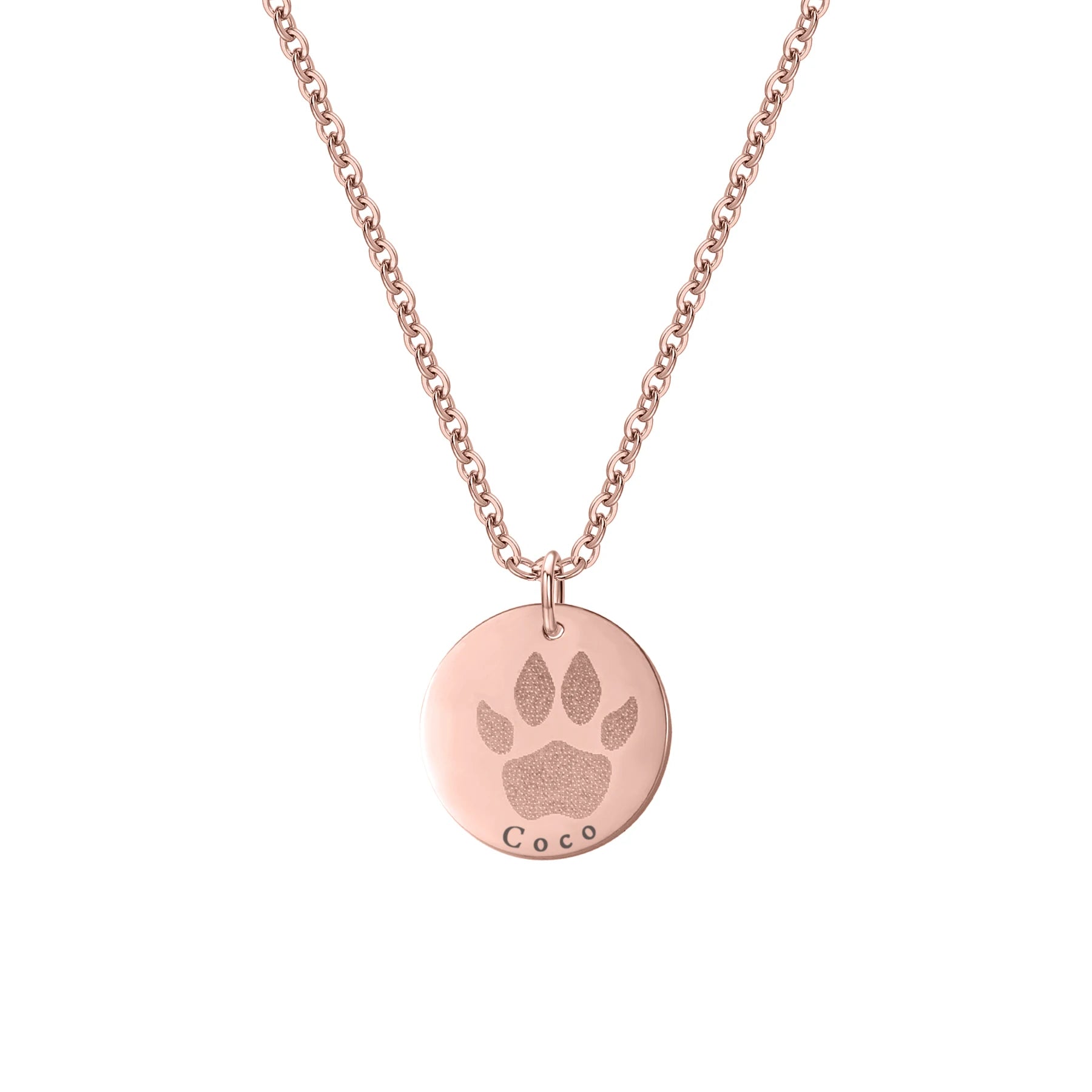 Paw Print Name Necklace | Personalized Dog Memorial Jewelry