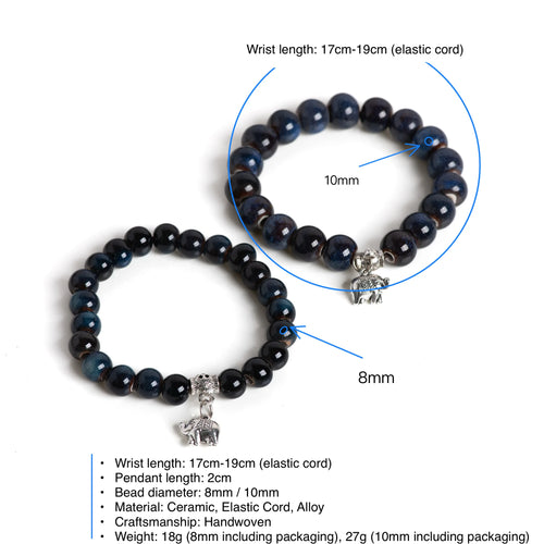 Elephant Bracelet | Ceramic Boho Stretch Bracelet