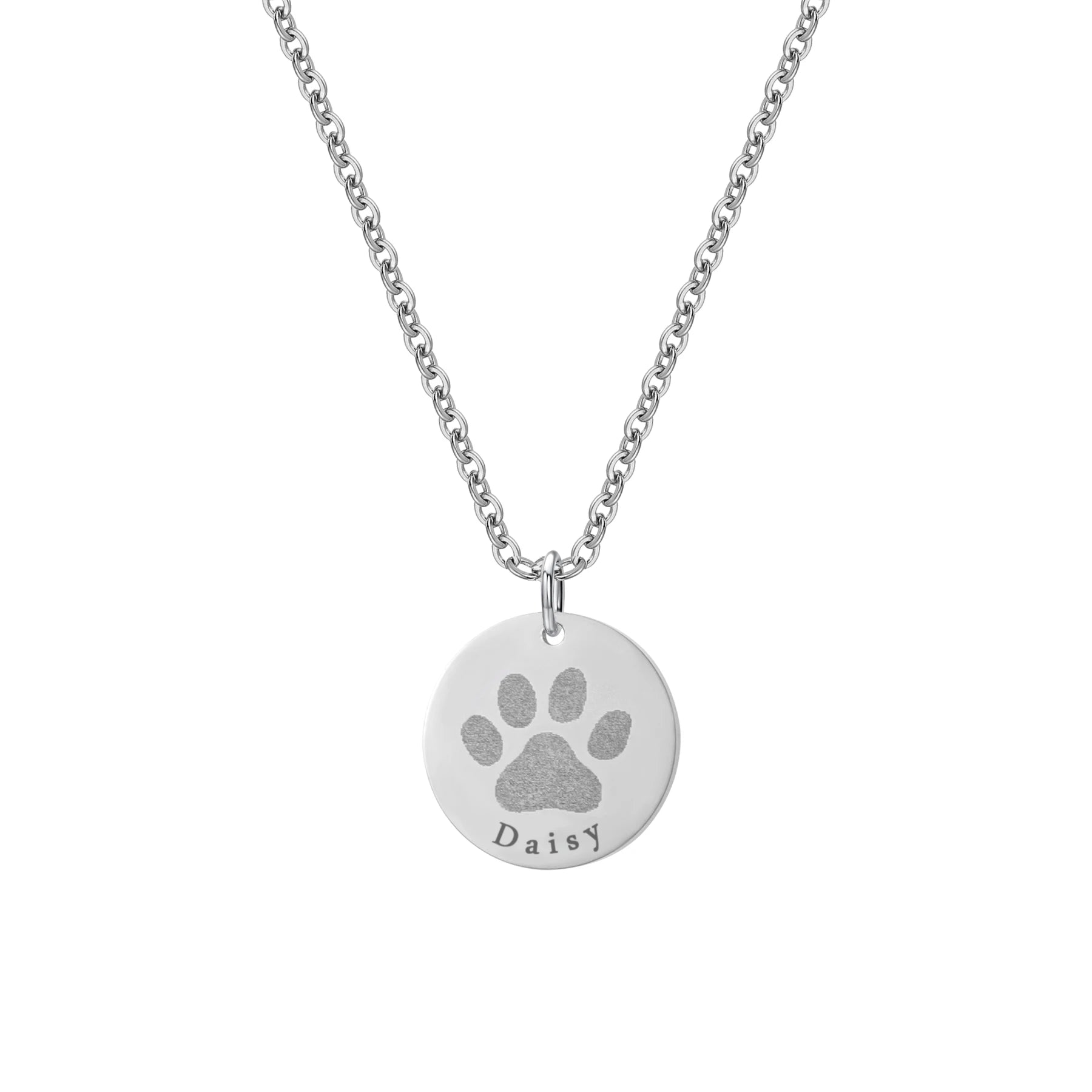 Paw Print Name Necklace | Personalized Dog Memorial Jewelry