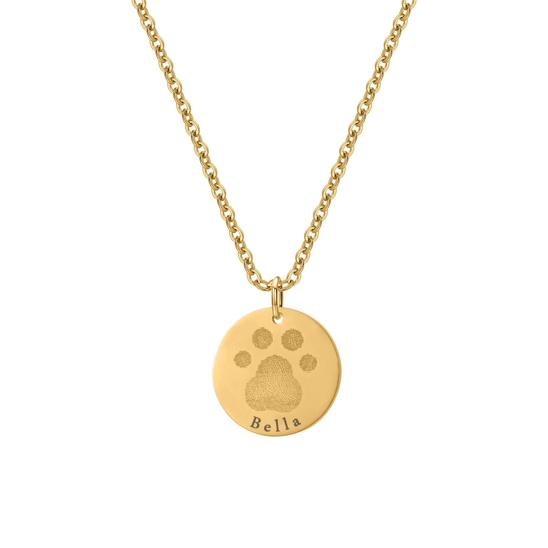 Paw Print Name Necklace | Personalized Dog Memorial Jewelry