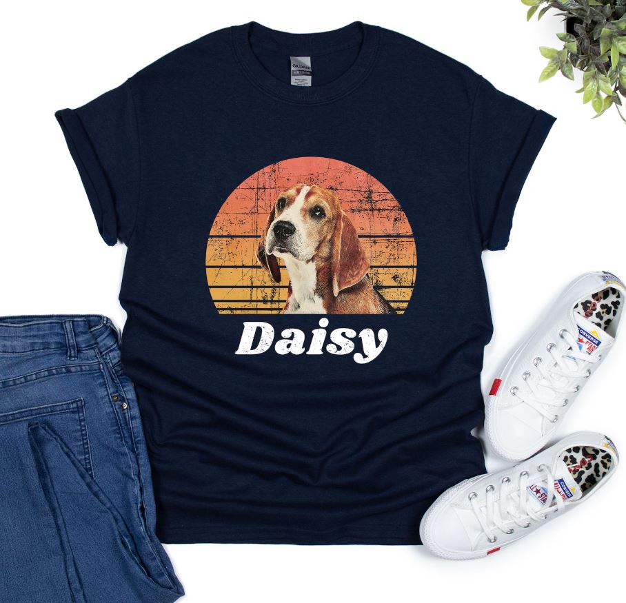 Custom Vintage Pet Portrait T-Shirt