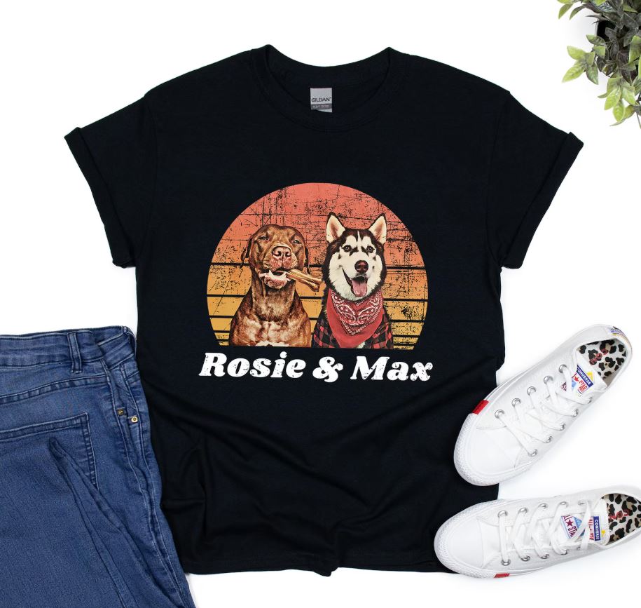 Custom Vintage Pet Portrait T-Shirt